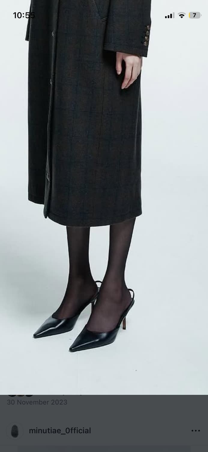 블랙레더 슬링백 하이힐 245 상품이미지6