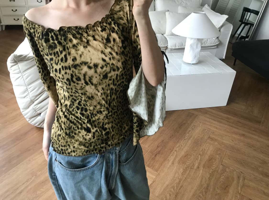 vintage pattern slit top 상품이미지3