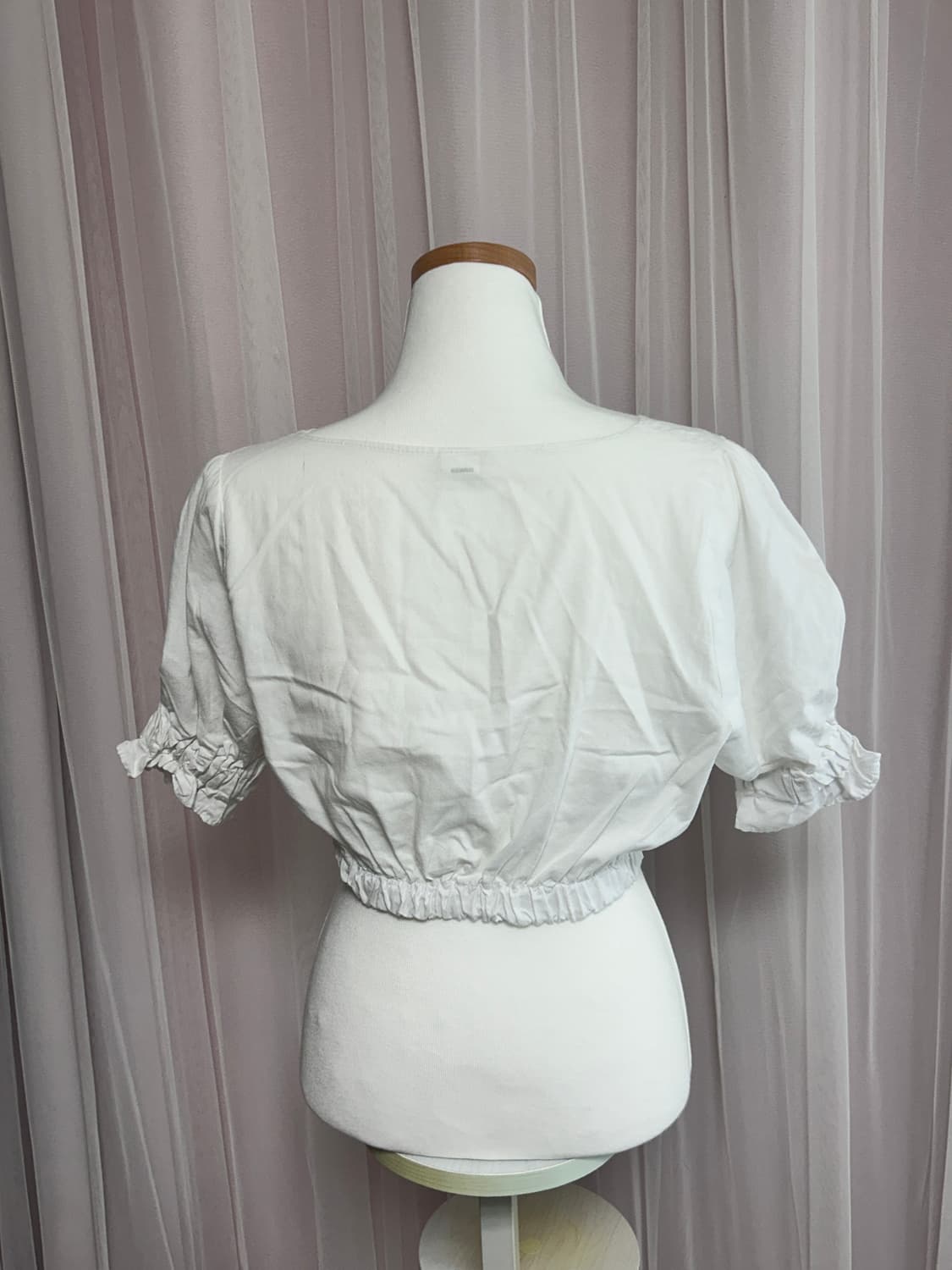 White cropped blouse top 화이트 크롭 블라우스 탑 상품이미지3