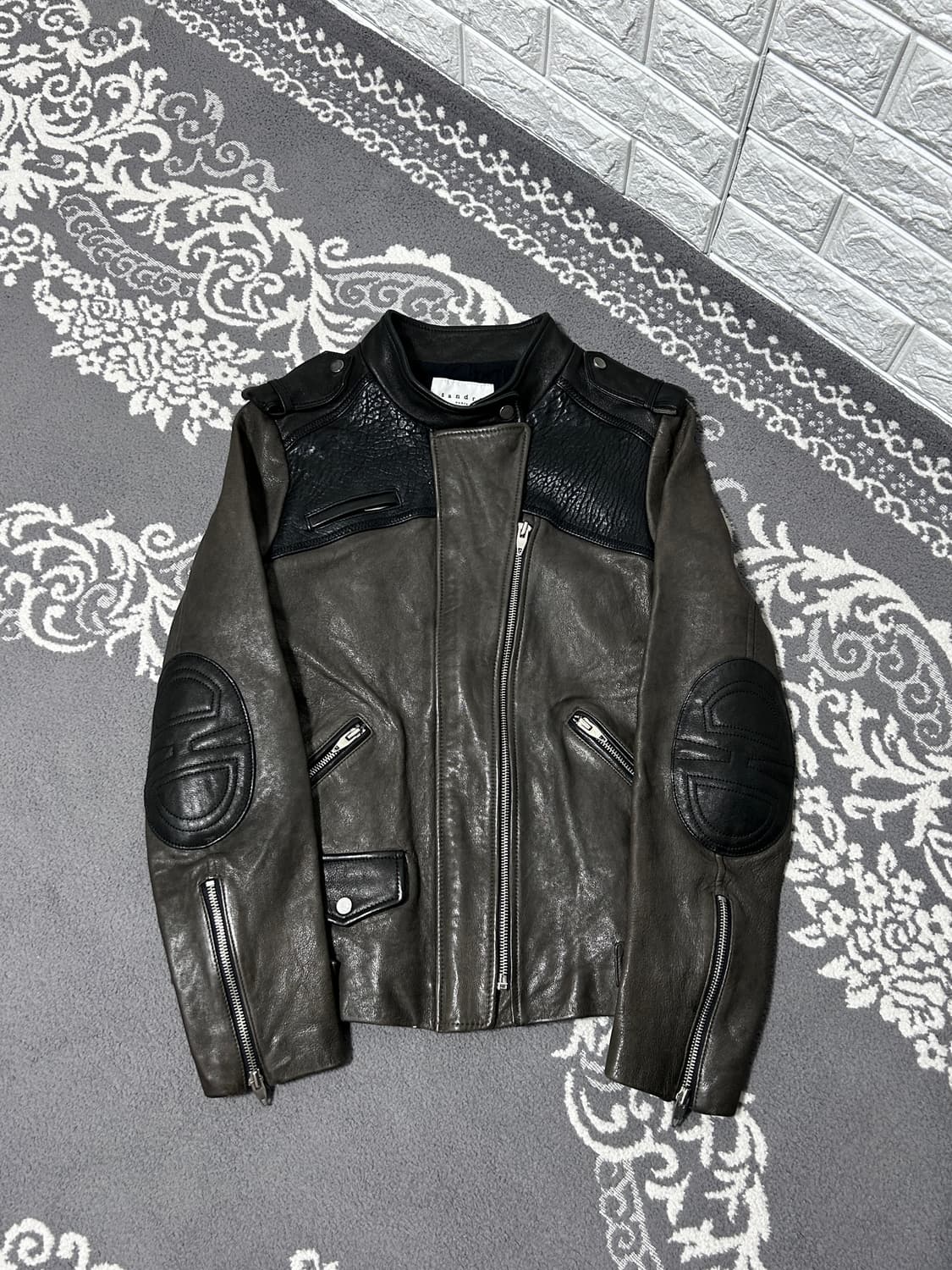 산드로 레더 바이커 자켓 상품이미지1