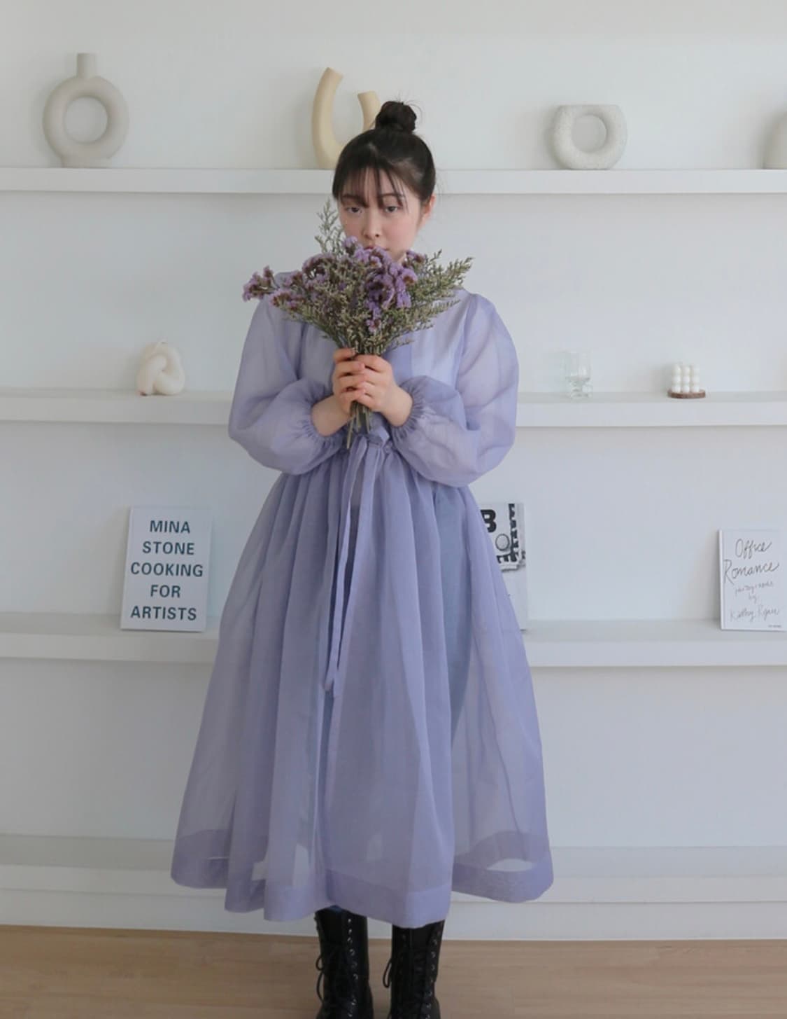 레트로맨스 퍼플 레이어드 원피스 생활한복 상품이미지1