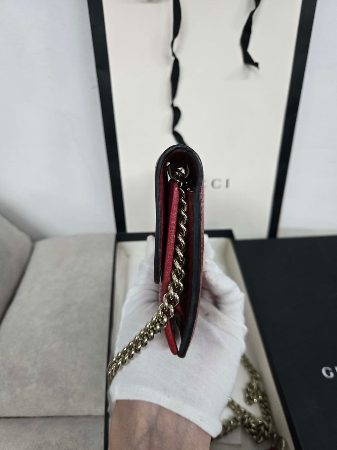 [보증서 정품] 구찌 인터로킹 체인백 상품이미지1