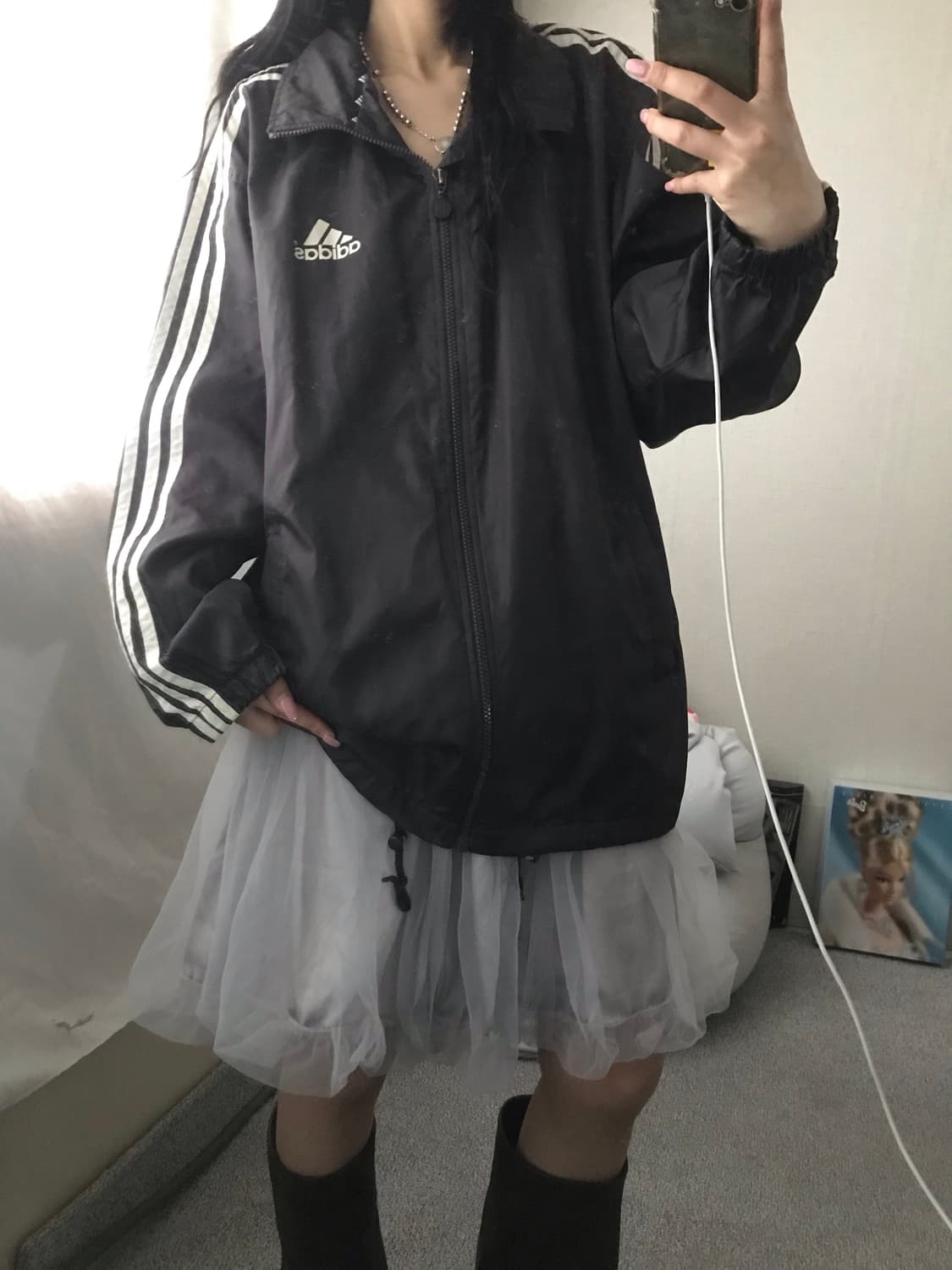 아디다스90s 브라운 오버핏 바람막이 상품이미지1