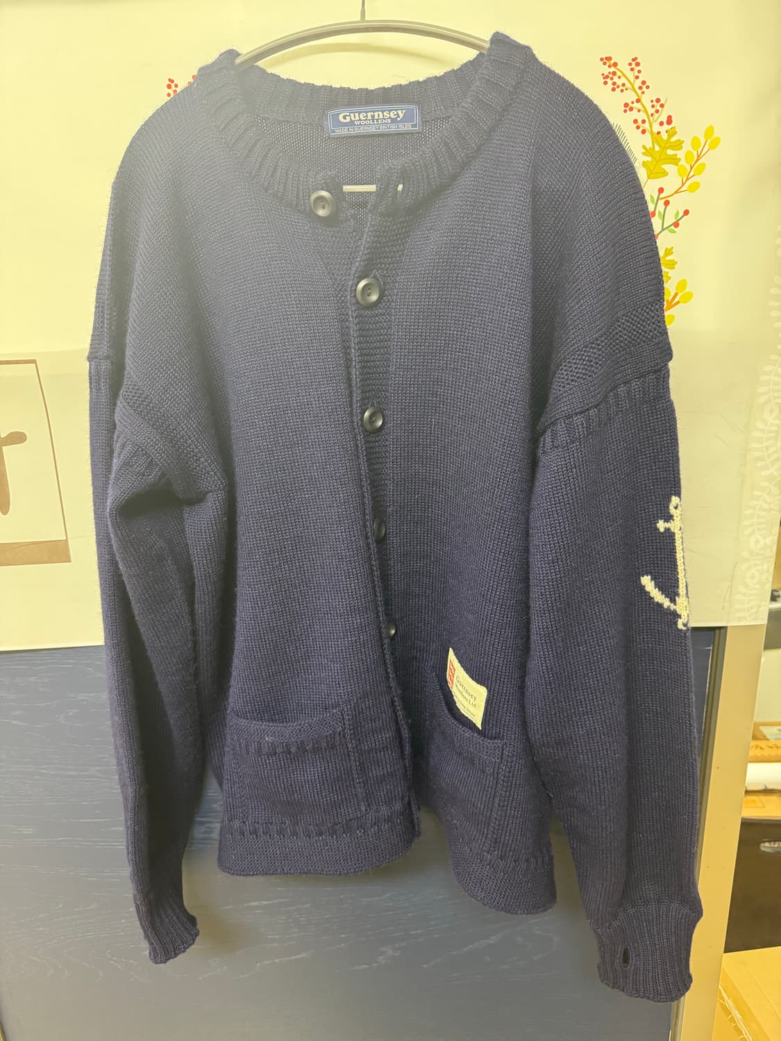 [46] 건지울른스 피셔맨 가디건 네이비 상품이미지1