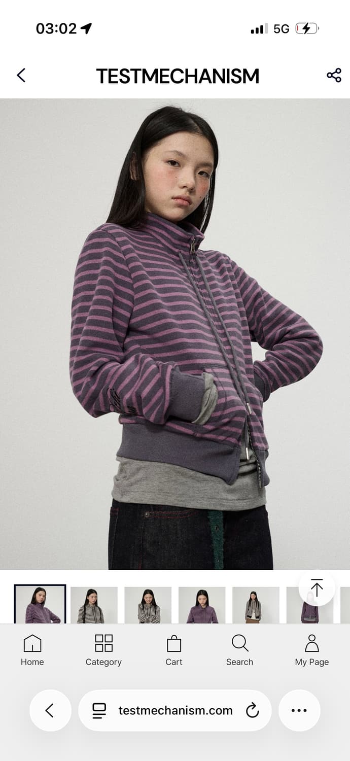 Striped Half-Zip Sweatshirt purple 상품이미지1