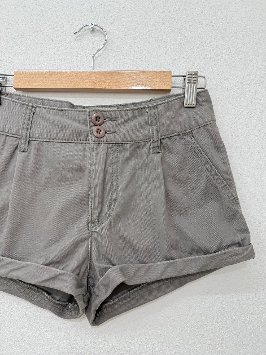빈티지 브라운 그레이 벨트 숏 팬츠 상품이미지2