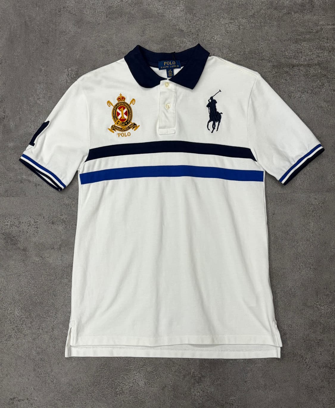 폴로 랄프로렌 빅포니 크레스트 로고 화이트 반팔 카라티 상품이미지1