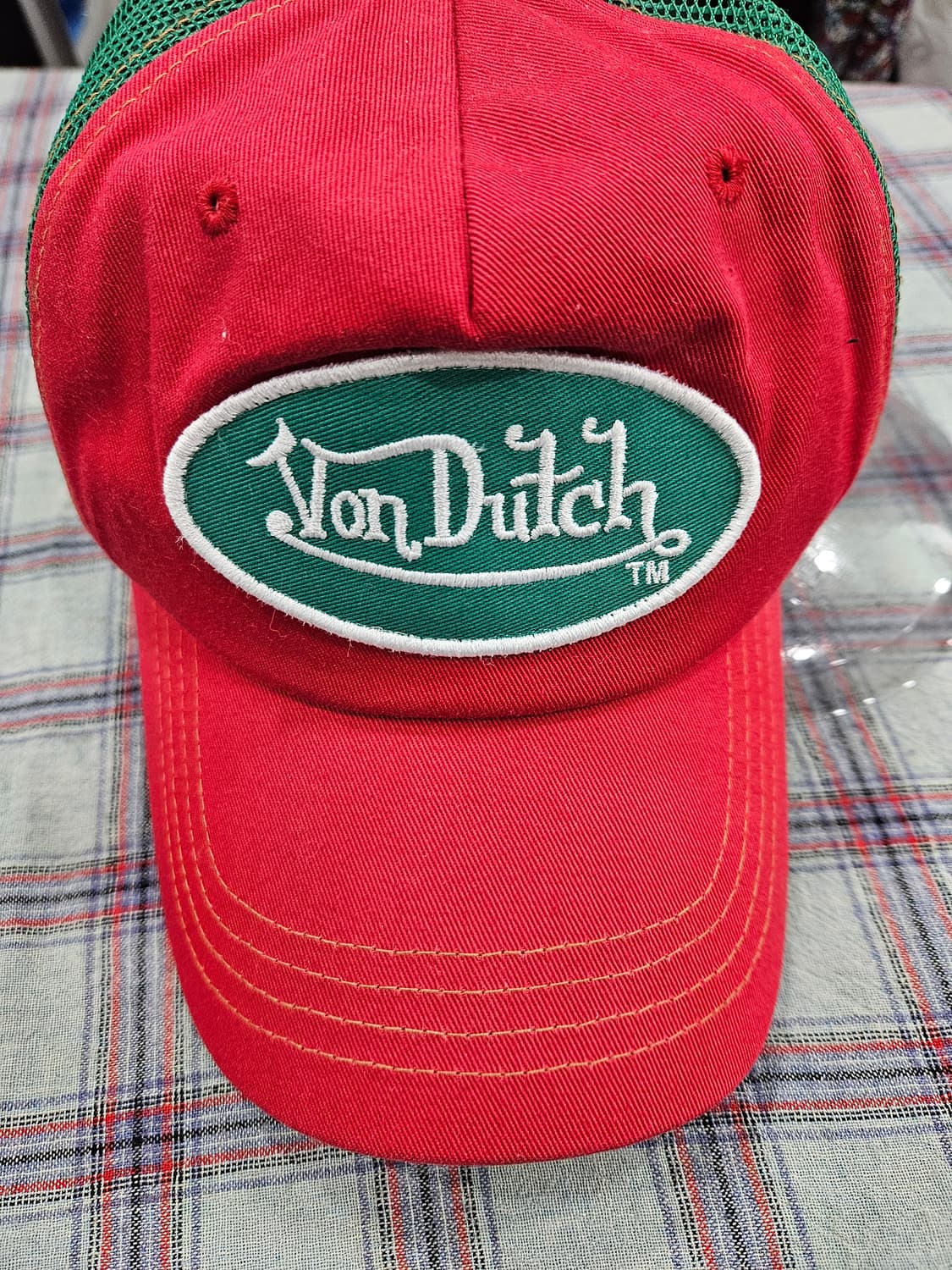 본더치(Von Dutch) 빨강/초록 메쉬캡 모자 상품이미지2