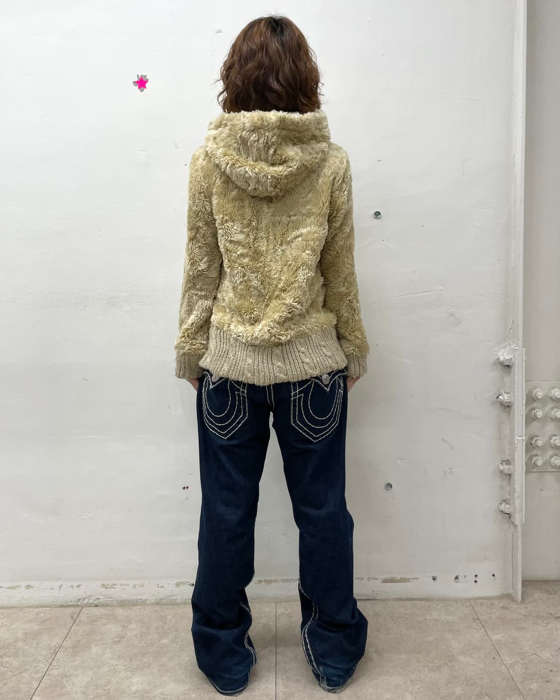 Bear Beige Fur Hooded Jacket  상품이미지6