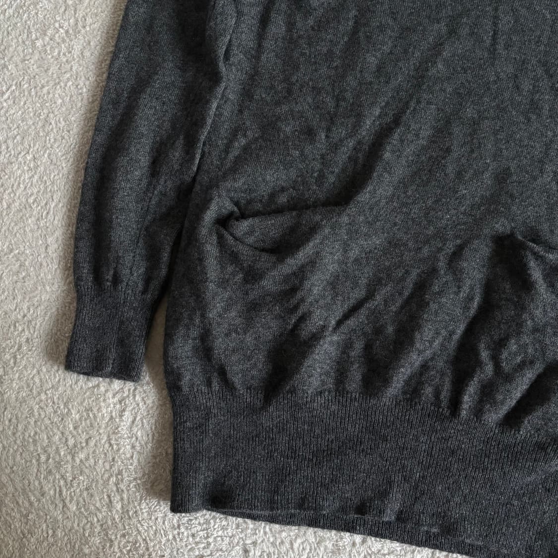 일본빈티지 green label relaxing 차콜 작사 브이넥 니트 상품이미지4