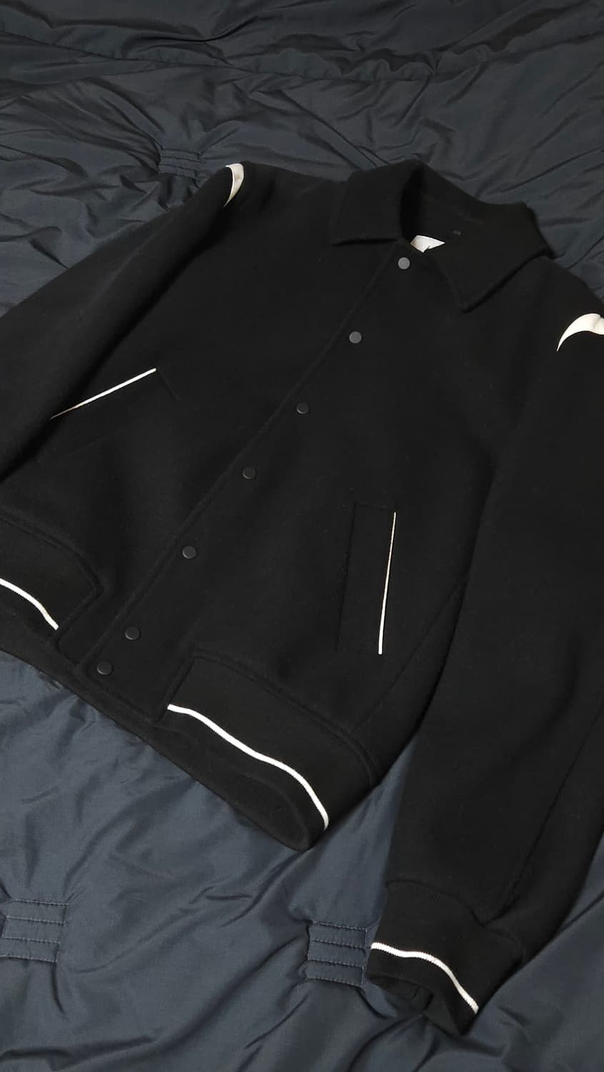 엘무드 컨템포러리 바시티 자켓 블랙 (46) 상품이미지2