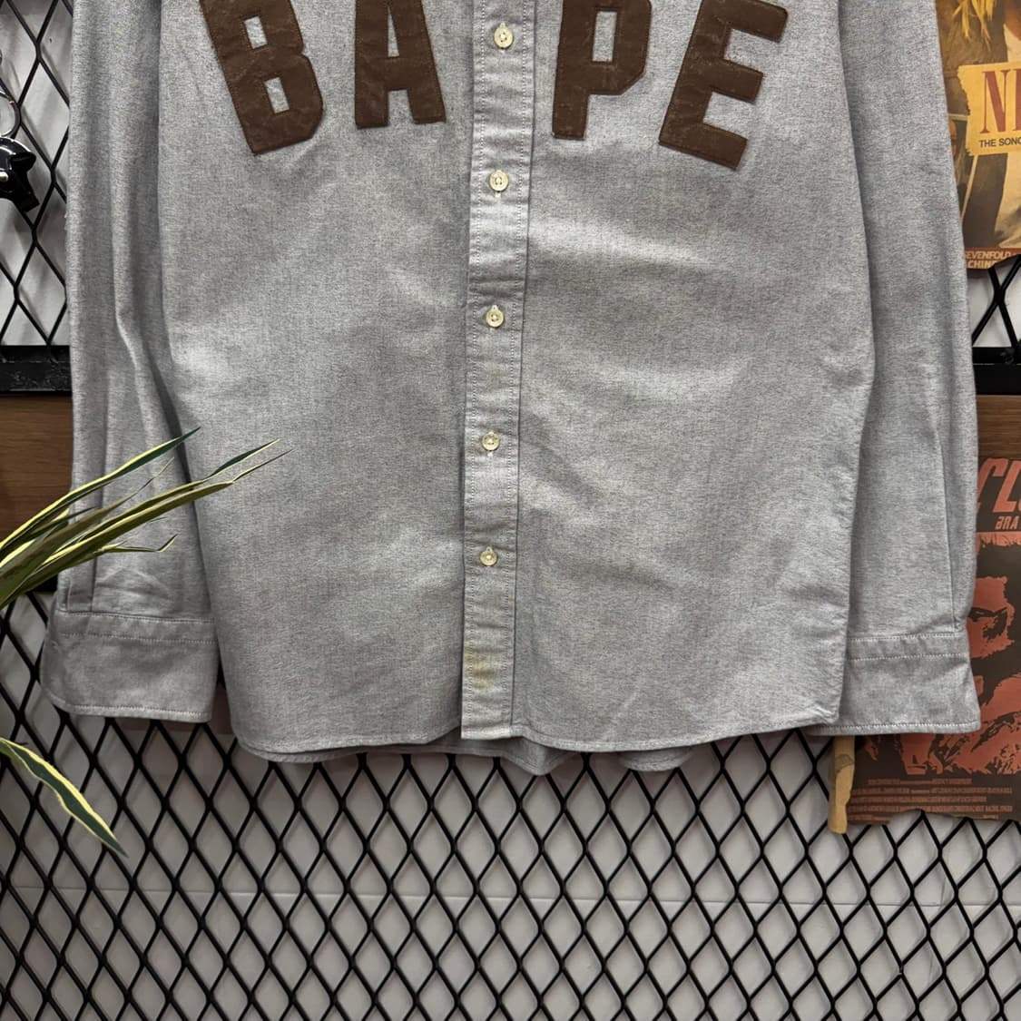 22S/S 베이프 B.A 스타디움 옥스포드 셔츠 그레이 상품이미지5