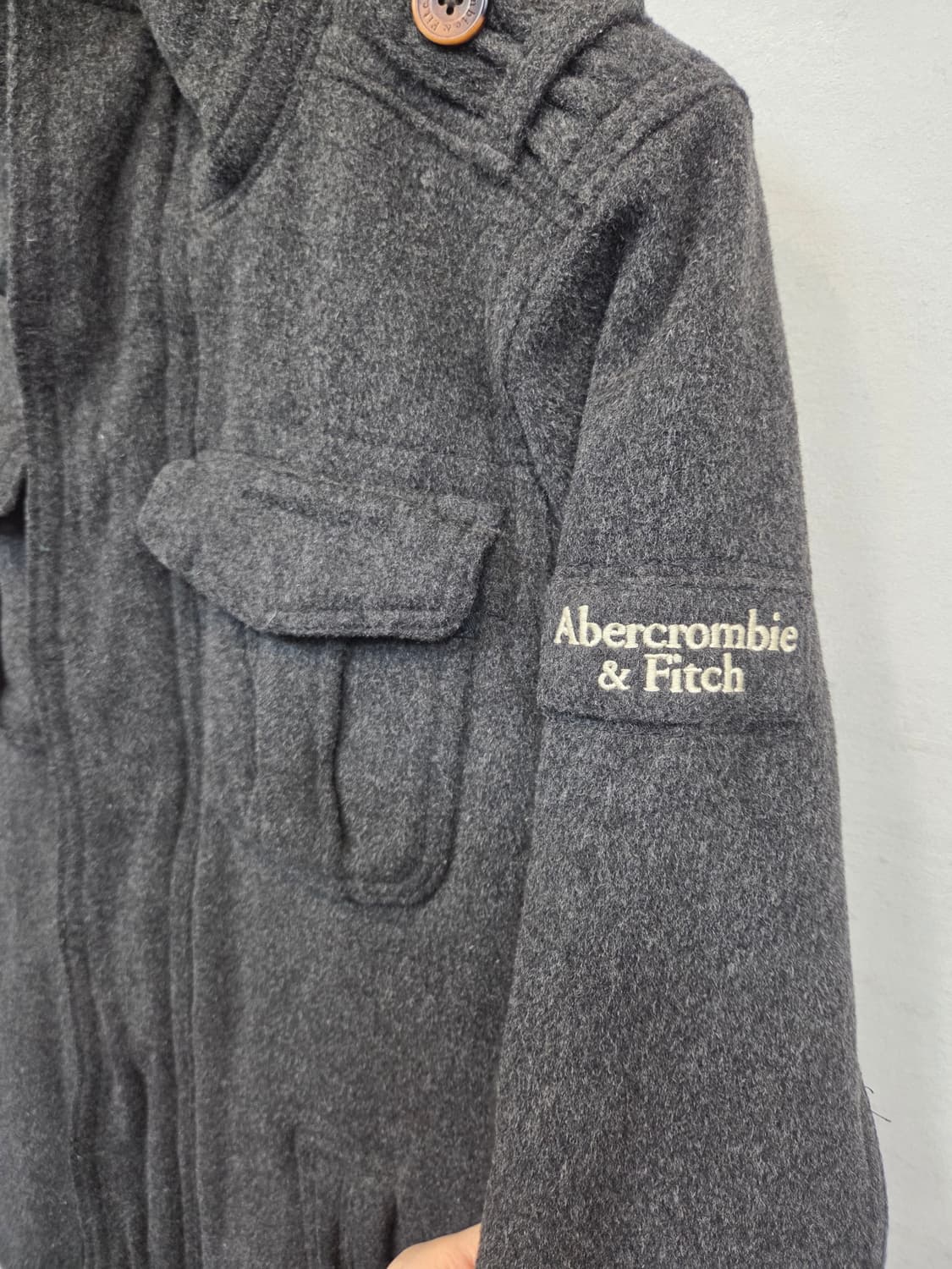 아베크롬비 밀리터리 견장 울 누빔 집업자켓 M 상품이미지3