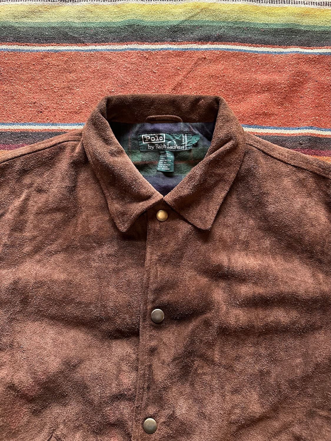 90s 빈티지 폴로 랄프로렌 소가죽 스웨이드 자켓 상품이미지3