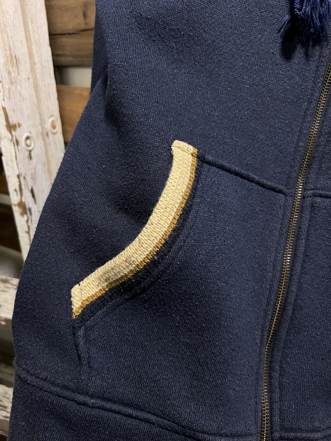 [M]Heartful Clothes&Dream 네이비 파일 후드 플리스 상품이미지4