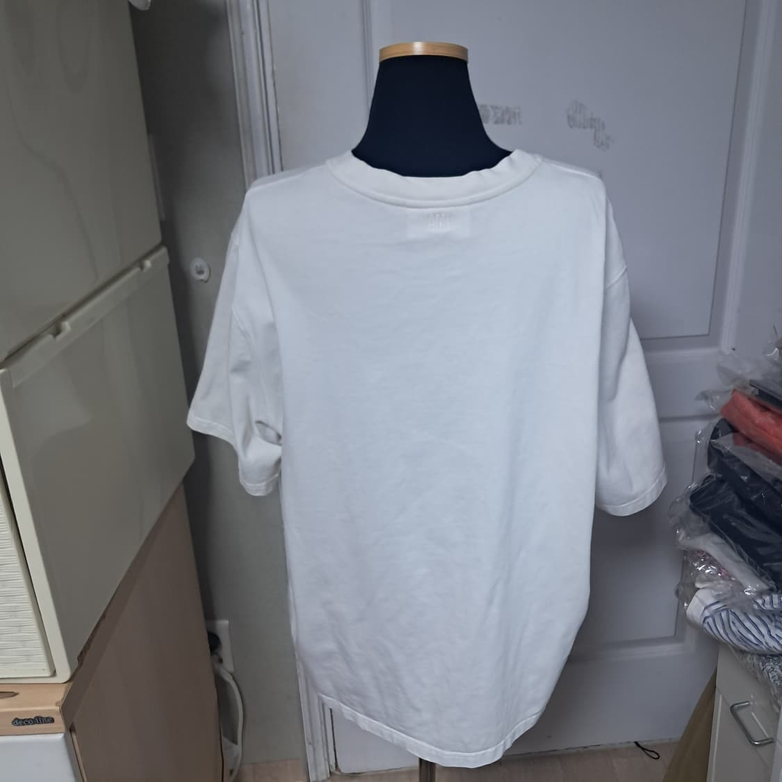 아미 AMI 하트 로고 화이트 반팔티 XL 루즈핏 상품이미지3