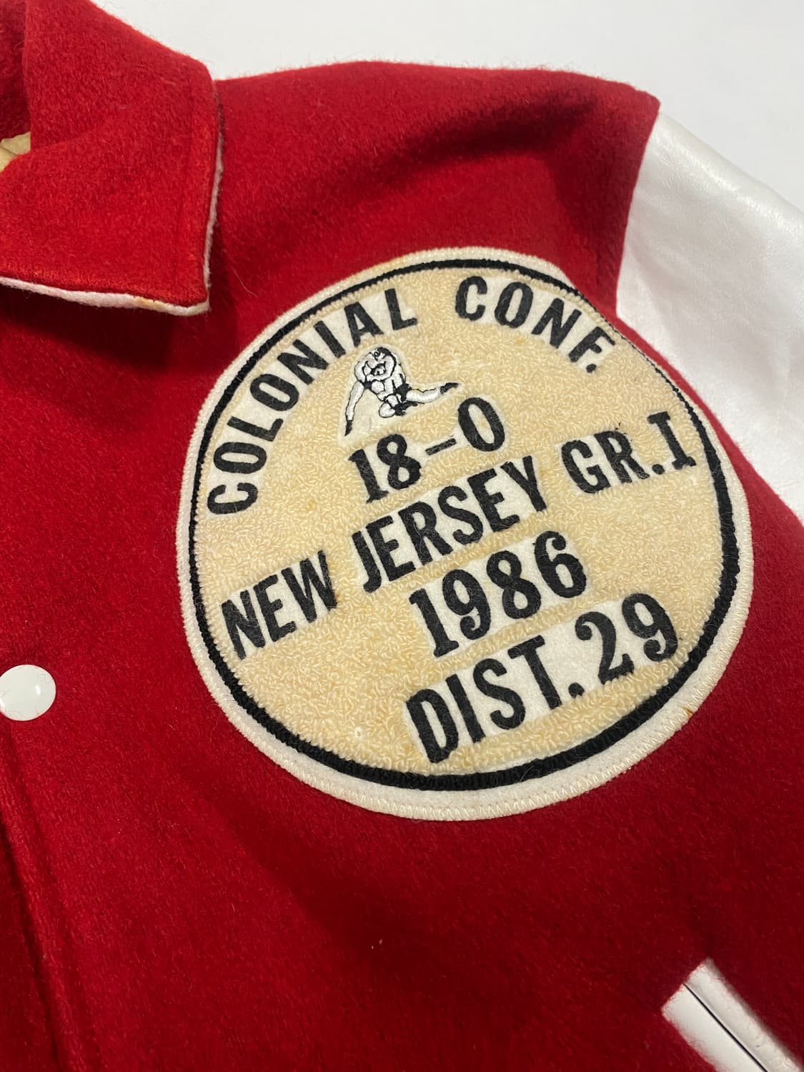 미국 빈티지 80s 레드/화이트 바시티 자켓  상품이미지5