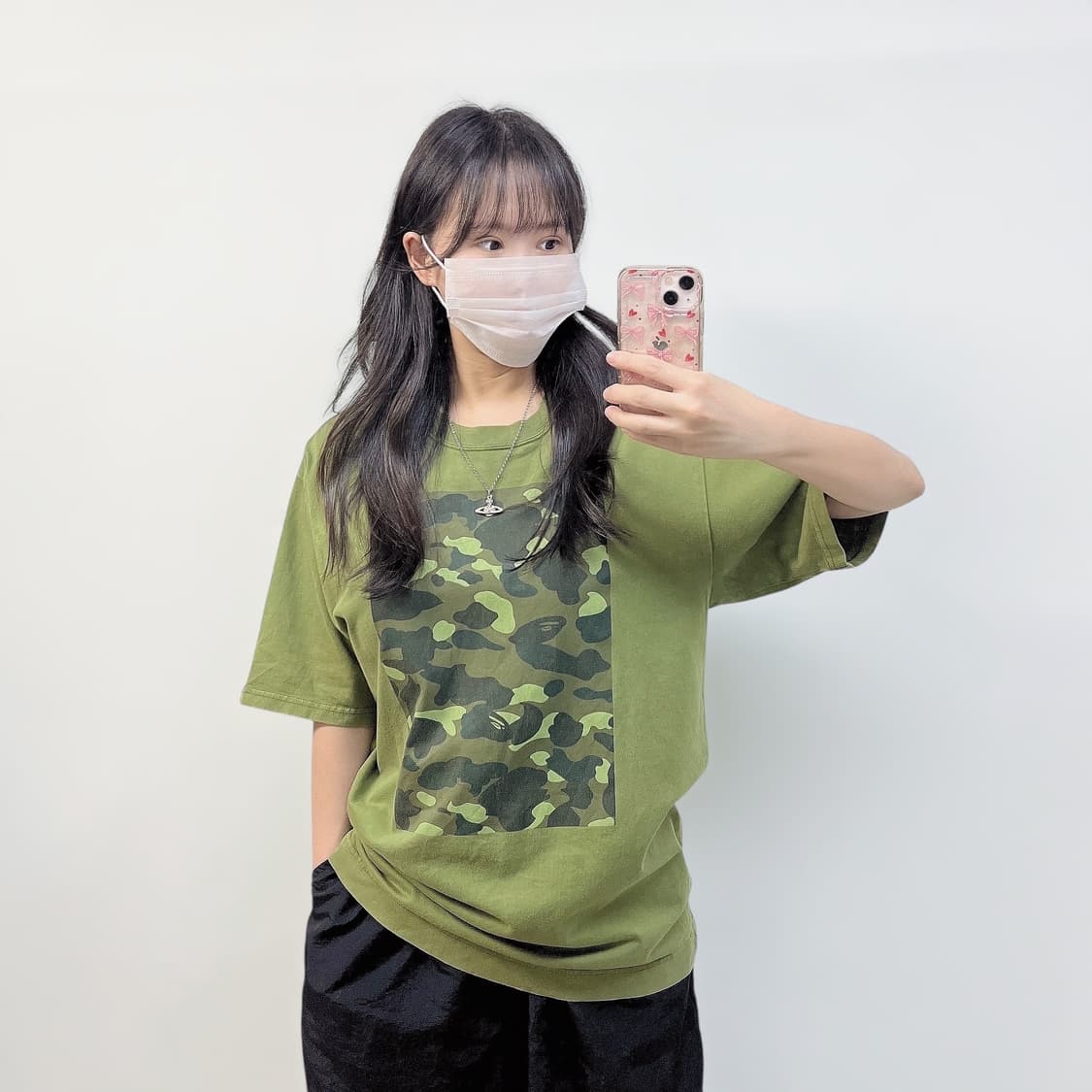 베이프 00s 1st 녹계 카모 반팔티 카키 상품이미지1