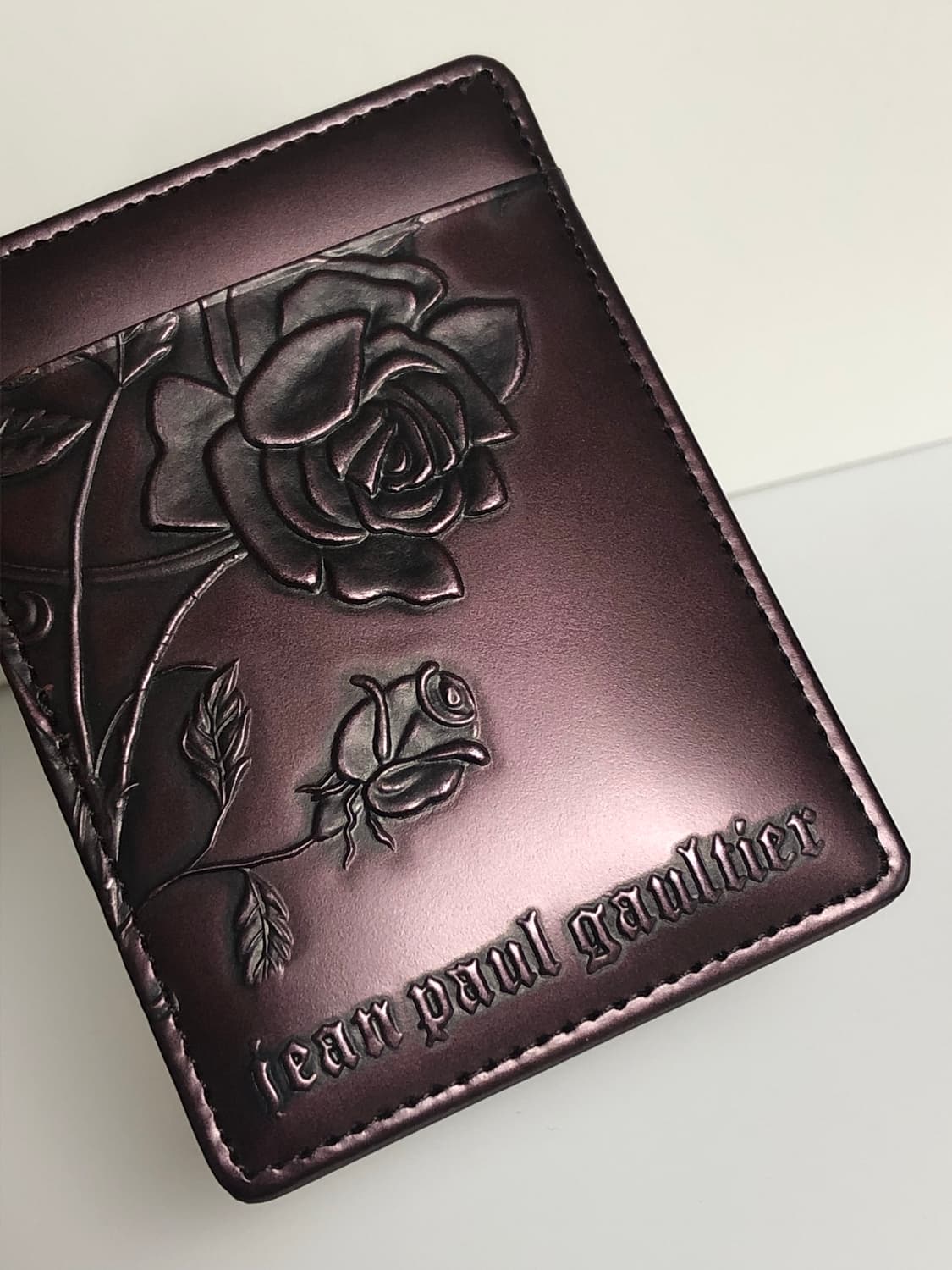 장폴고티에 장미 버건디 카드지갑 상품이미지4