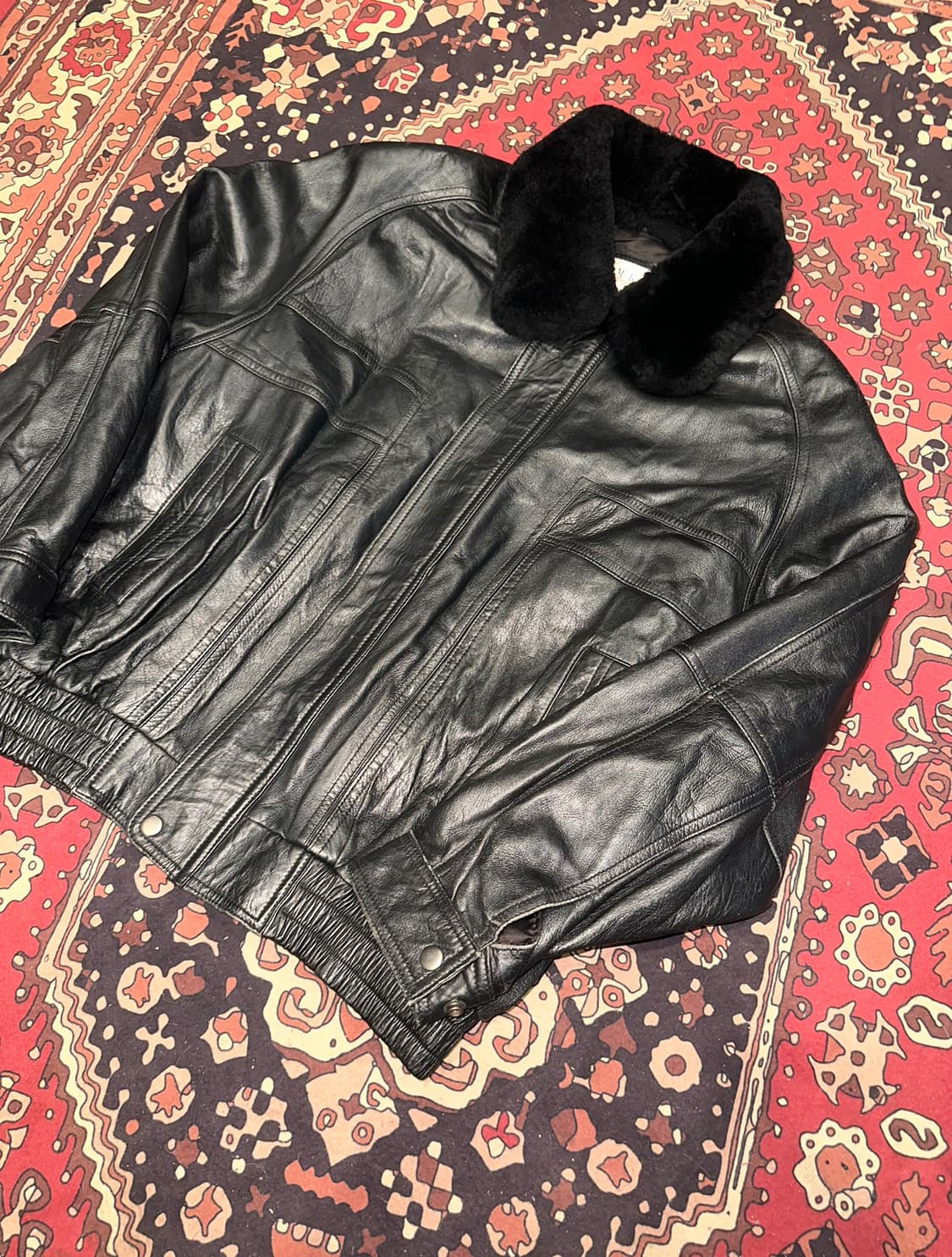 ( XL-2XL ) 가죽자켓 레더자켓 봄버자켓 빈티지가죽 에이징가죽 상품이미지5