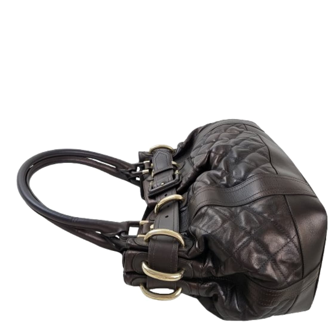 정품 버버리 벨티드 다크브라운 퀼팅 가죽 숄더백 상품이미지5