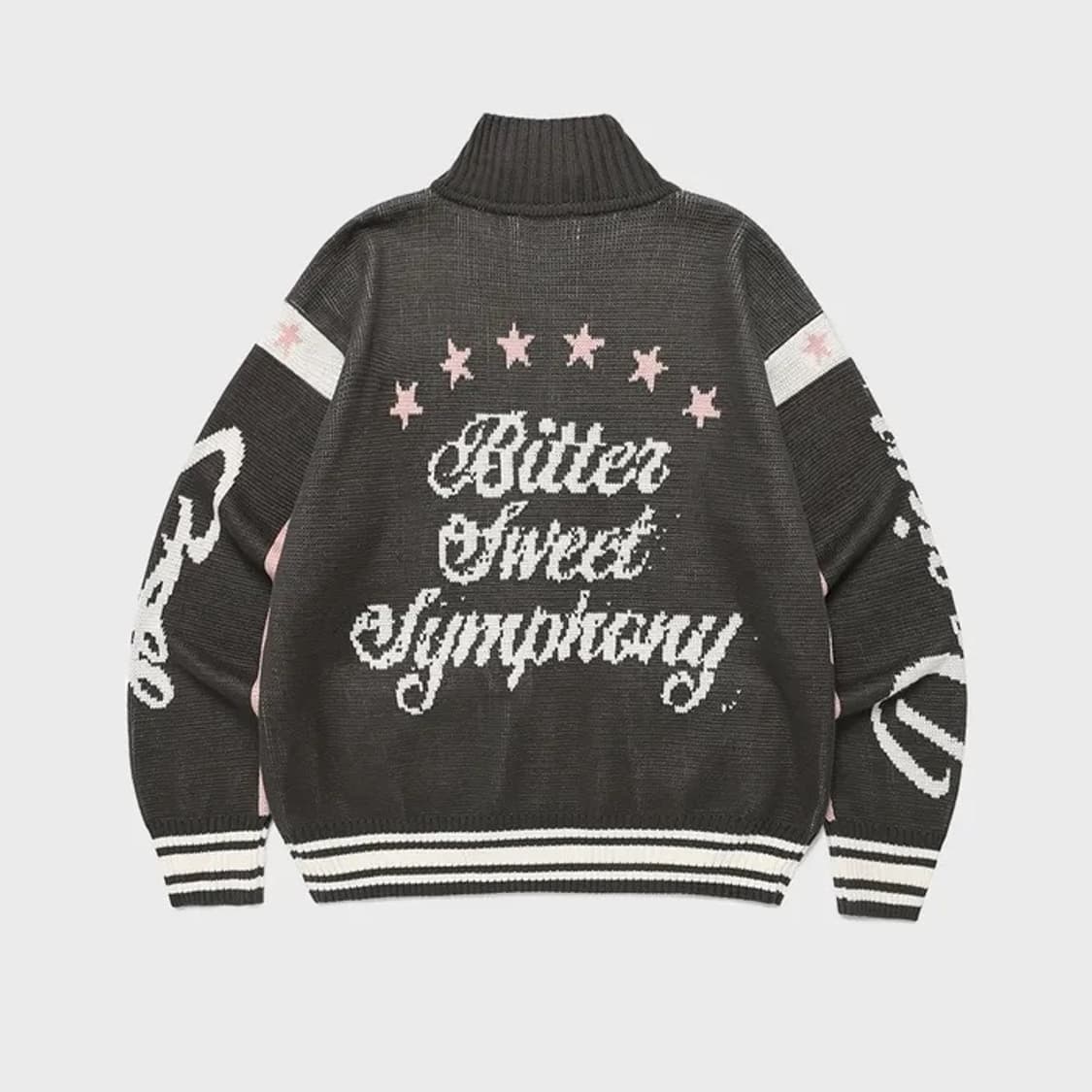 카비시 레이싱팀 니트 집업 차콜 상품이미지2