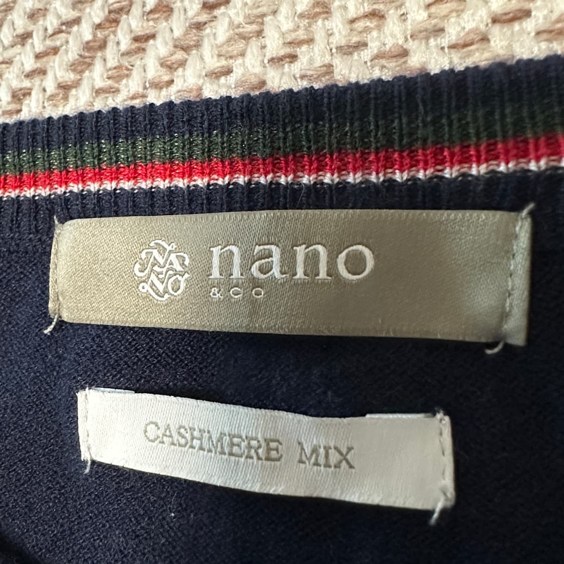 NANO UNIVERSE knit sweater navy 상품이미지3