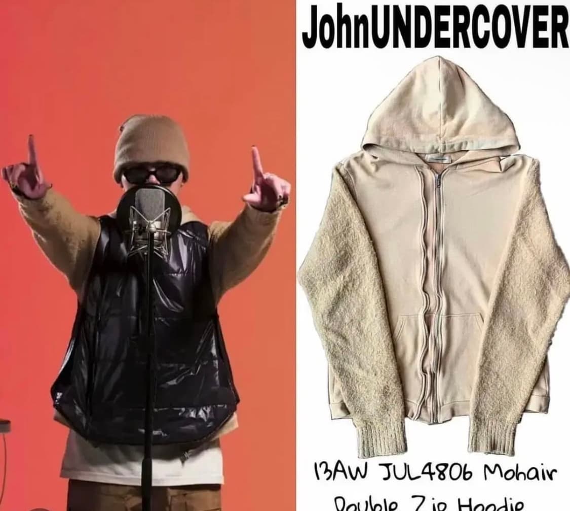 존 언더커버 13aw 더블집 모헤어 슬리브 후드집업 상품이미지1