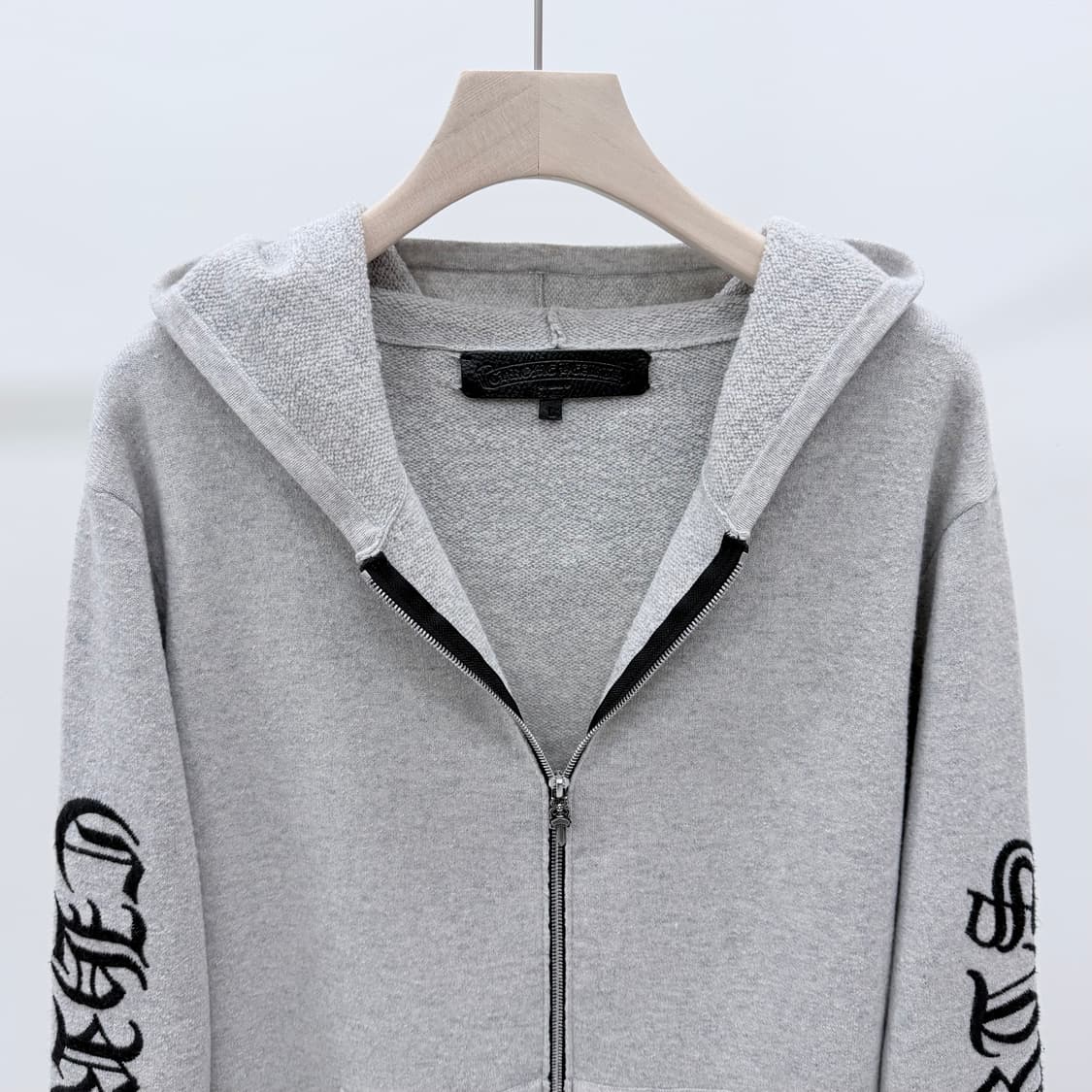 [S급/L] 크롬하츠 캐시미어 후드집업 자켓 그레이 상품이미지3