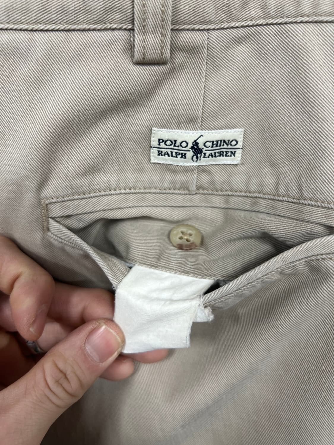 폴로 랄프로렌 더블 플리츠 베이지 치노 팬츠 상품이미지4