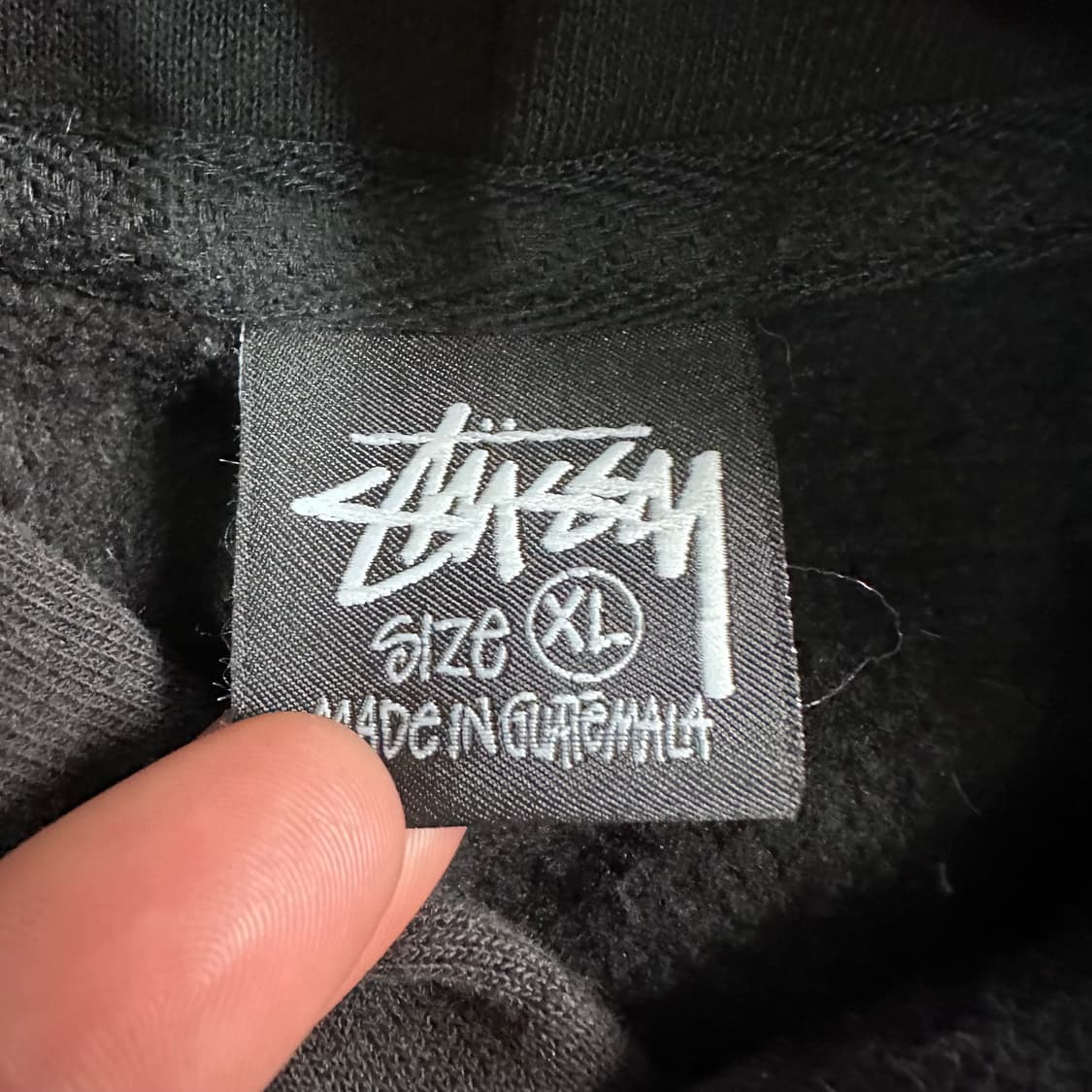 스투시 스탁로고 오버사이즈 블랙 후드티 상품이미지5