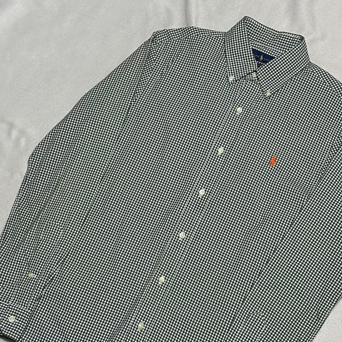 S 폴로 랄프로렌 슬림핏 그린 깅엄 체크 포플린 셔츠 상품이미지1