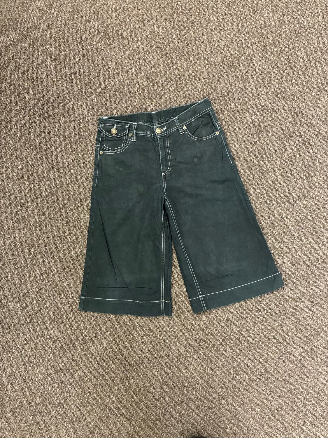 OS)Japanese vintage 여성 스티치 디테일 데님 쇼츠 상품이미지3
