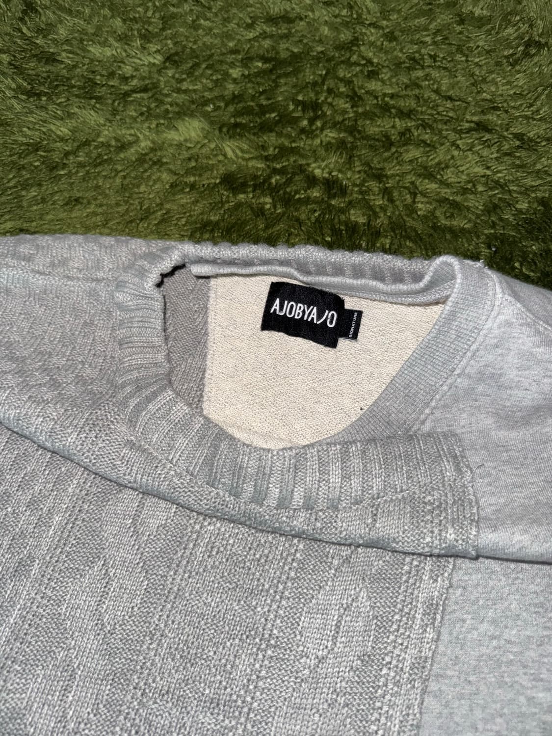 [XL] 아조바이아조 오버사이즈드 니트 앤 스웻셔츠 멜란지 그레이 상품이미지3