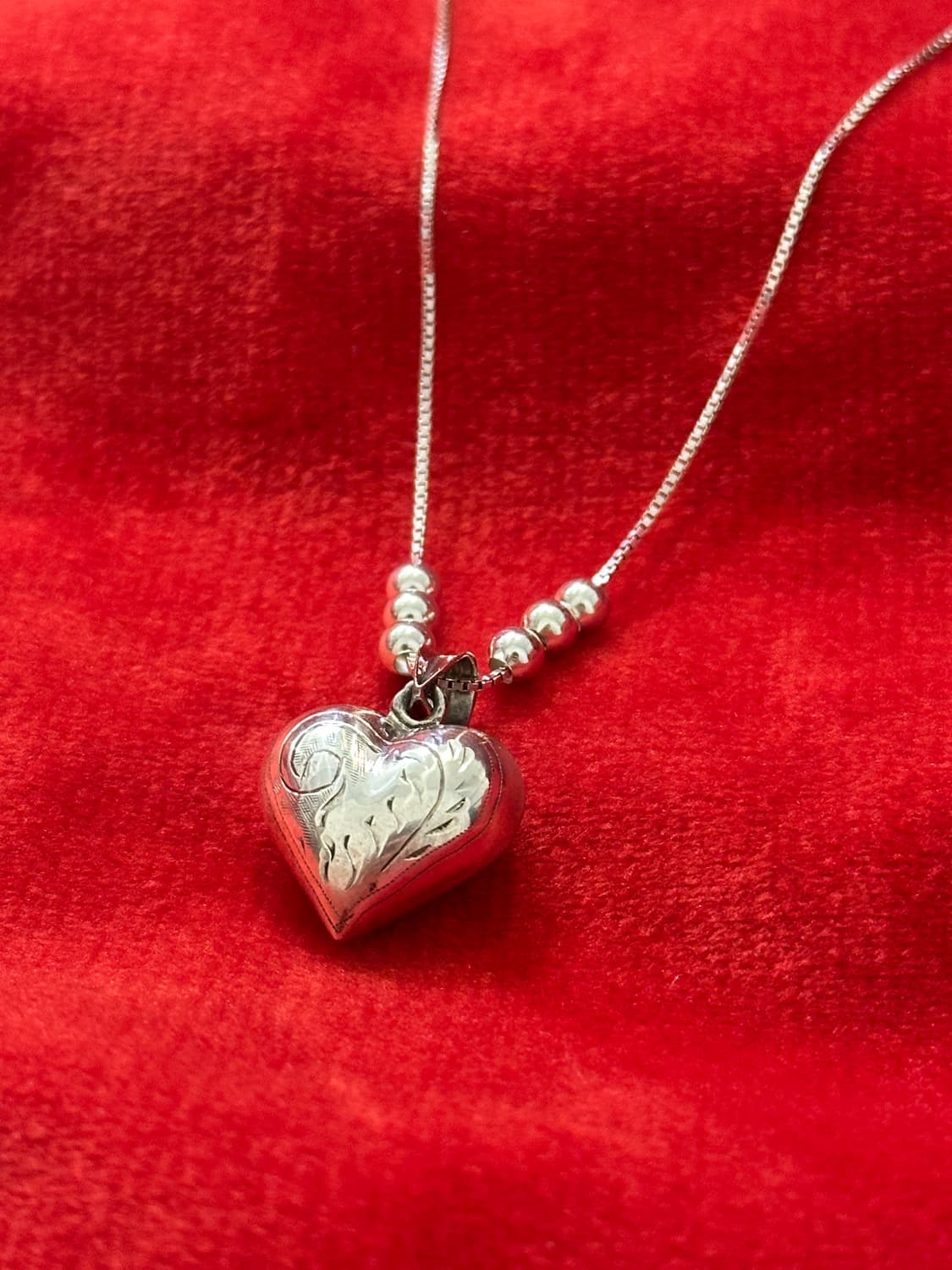 Italy vintage heart pendant 925silver ne 상품이미지2