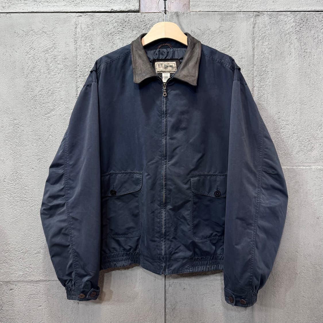 90s 엘엘빈 LLBean 레더 카라 블루종 자켓 (2XL) 상품이미지1