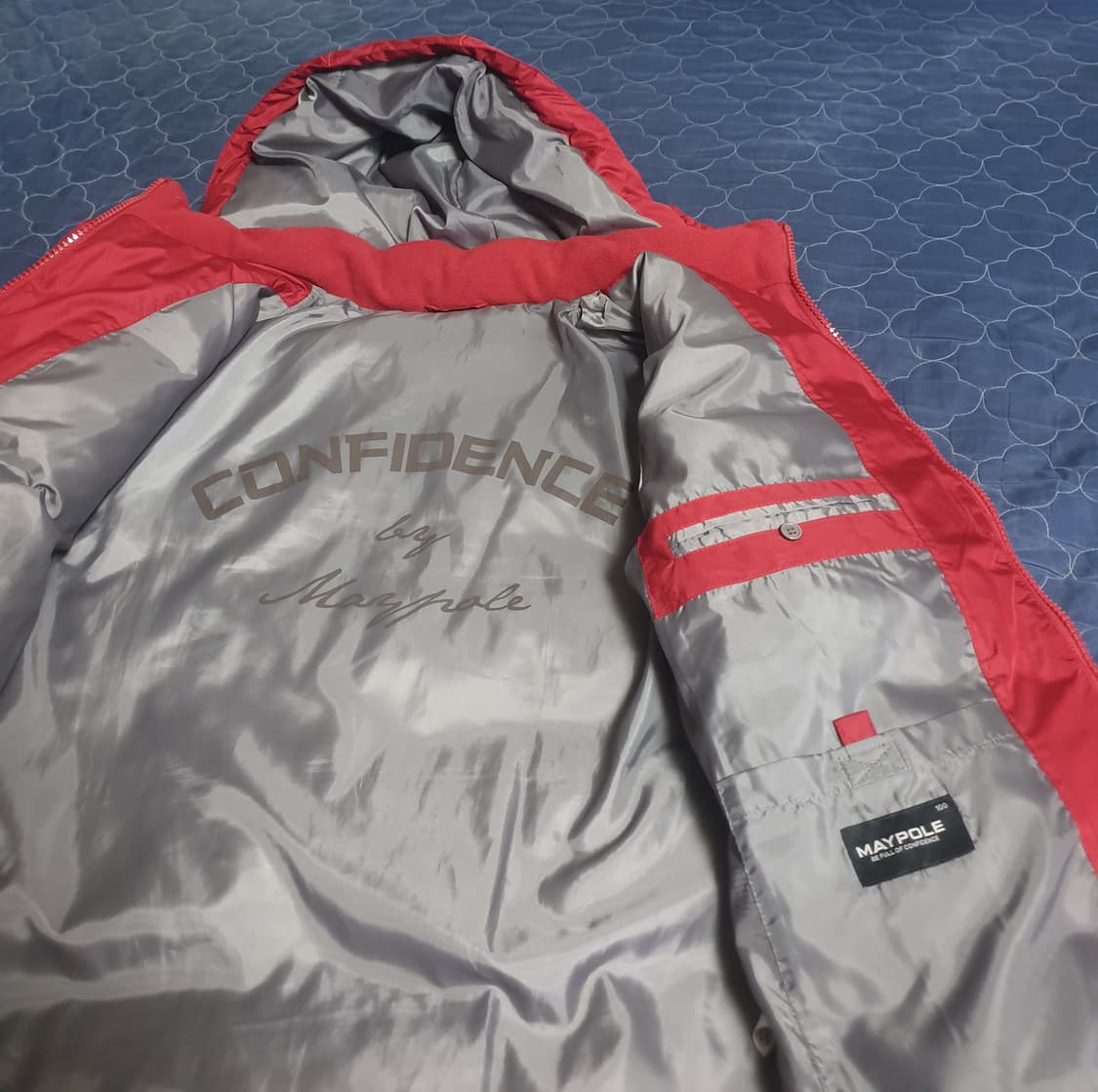 MAY POLE 오리털 패딩 레드 (100). 상품이미지2