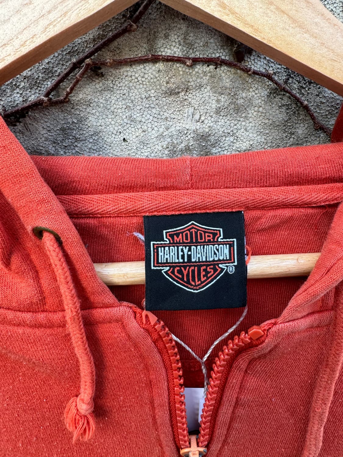 할리데이비슨 빈티지 자수로고 후드 집업 후디 오렌지 빅사이즈 상품이미지6