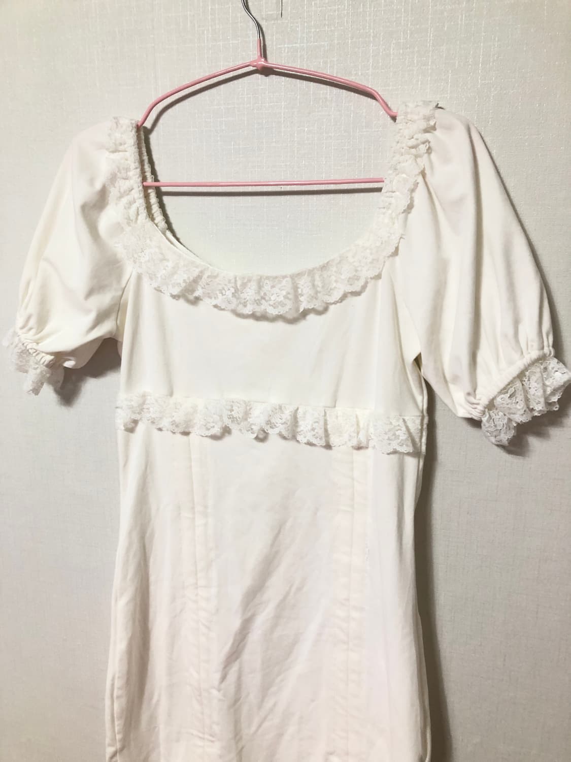 White Lace Puff One-Piece 상품이미지4