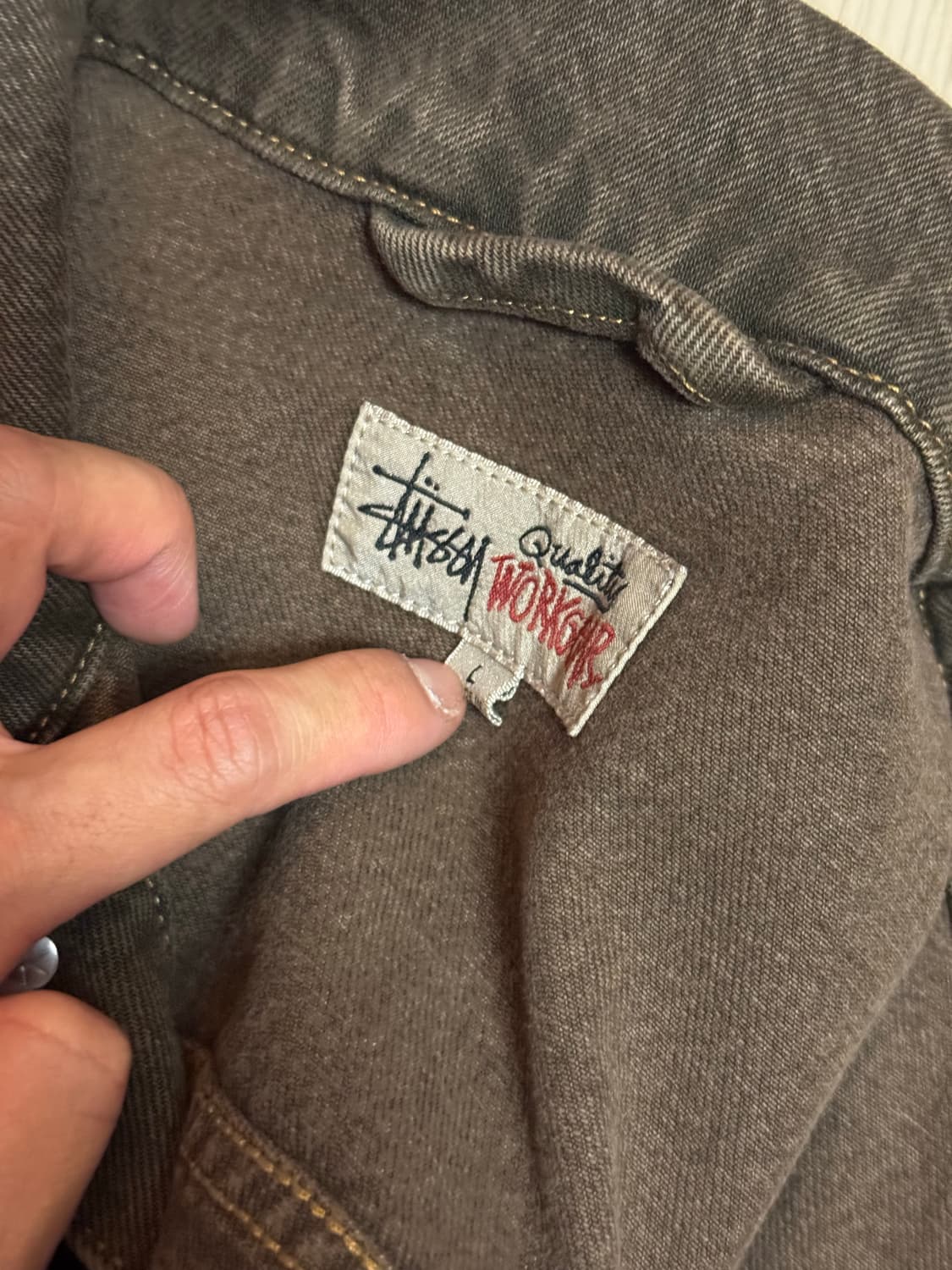 스투시 워크 기어 데님 자켓 머쉬룸 브라운 상품이미지4