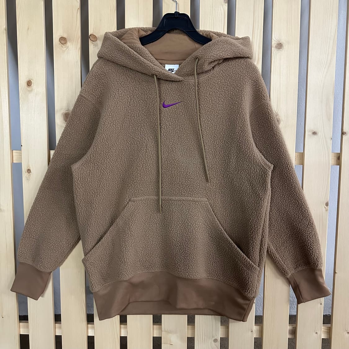 (M) 나이키 미드 스우시 브라운 플리스 후드 상품이미지1