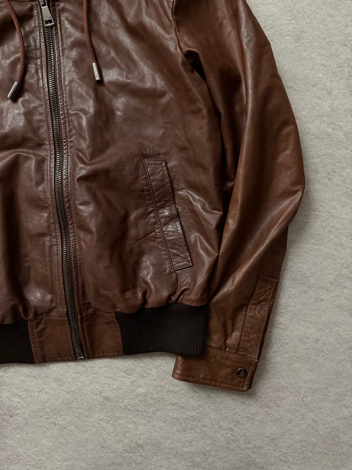 돌체앤가바나 후드 카프스킨 레더자켓 상품이미지5