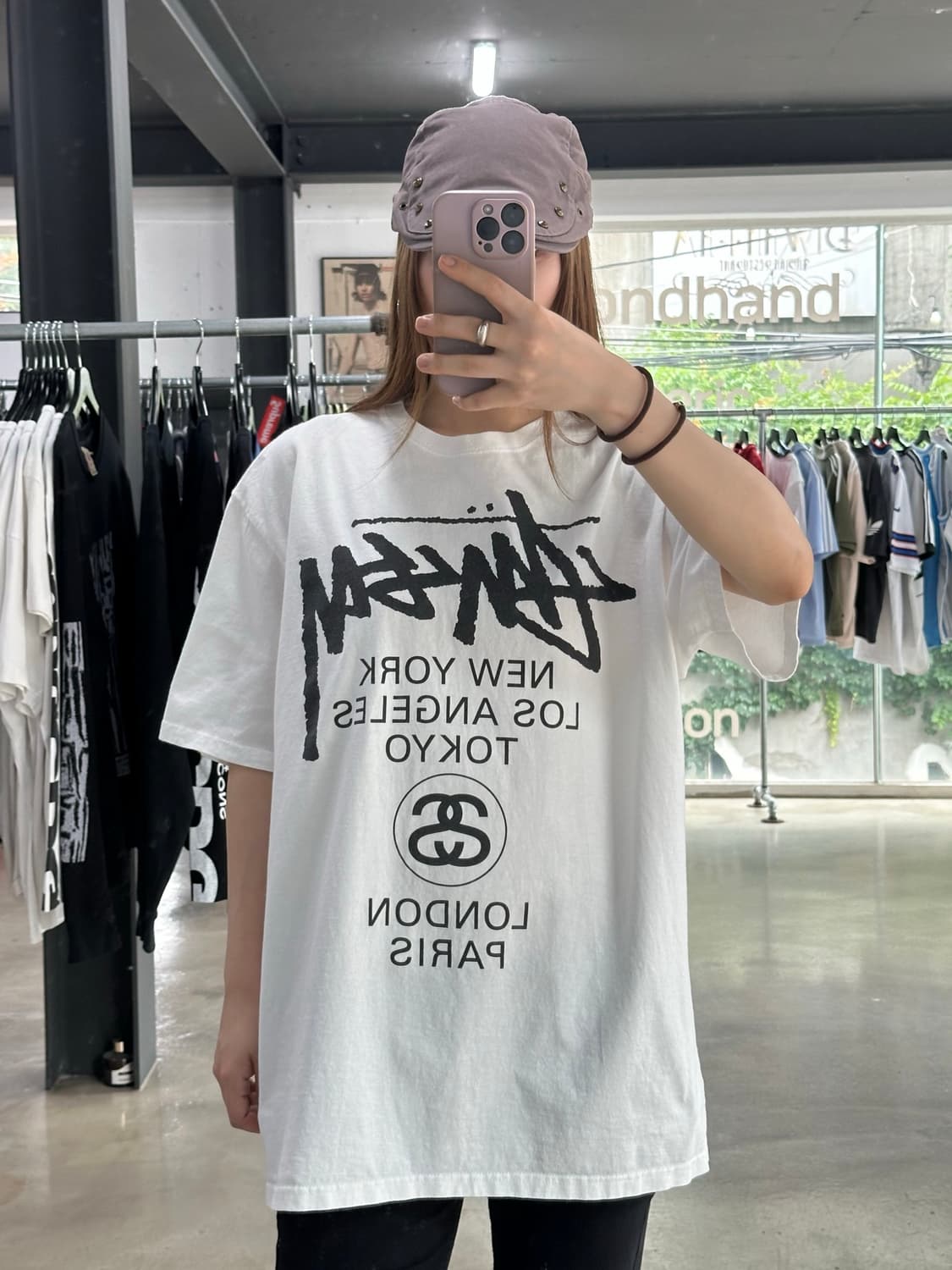 스투시 월드투어 백로고 반팔티 상품이미지4