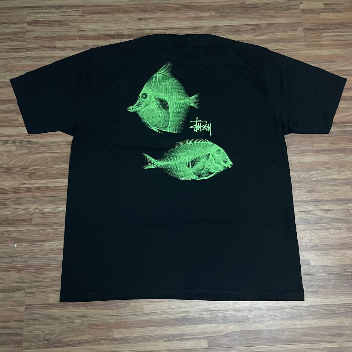 새상품 스투시 stussy 엑스레이 피싱 블랙 반팔 반팔티 티셔츠 xxl 상품이미지1