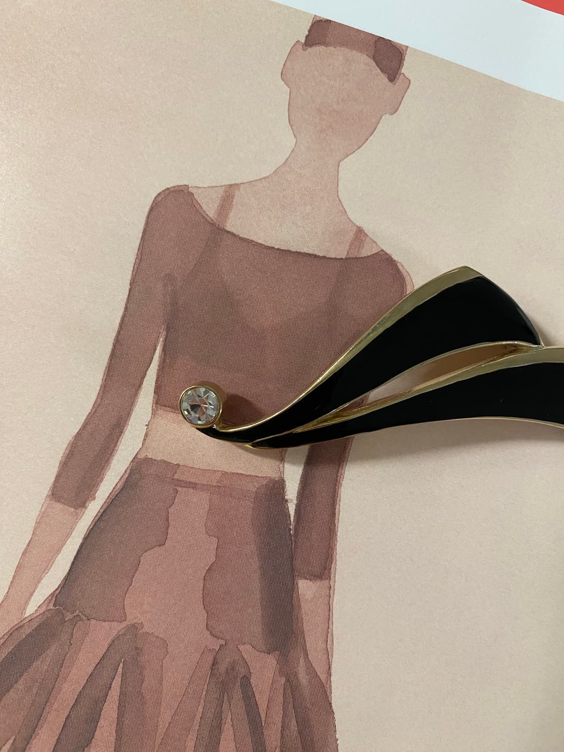 GOLD 21 블랙 에나멜 브로치 (Japan Vintage) 상품이미지2