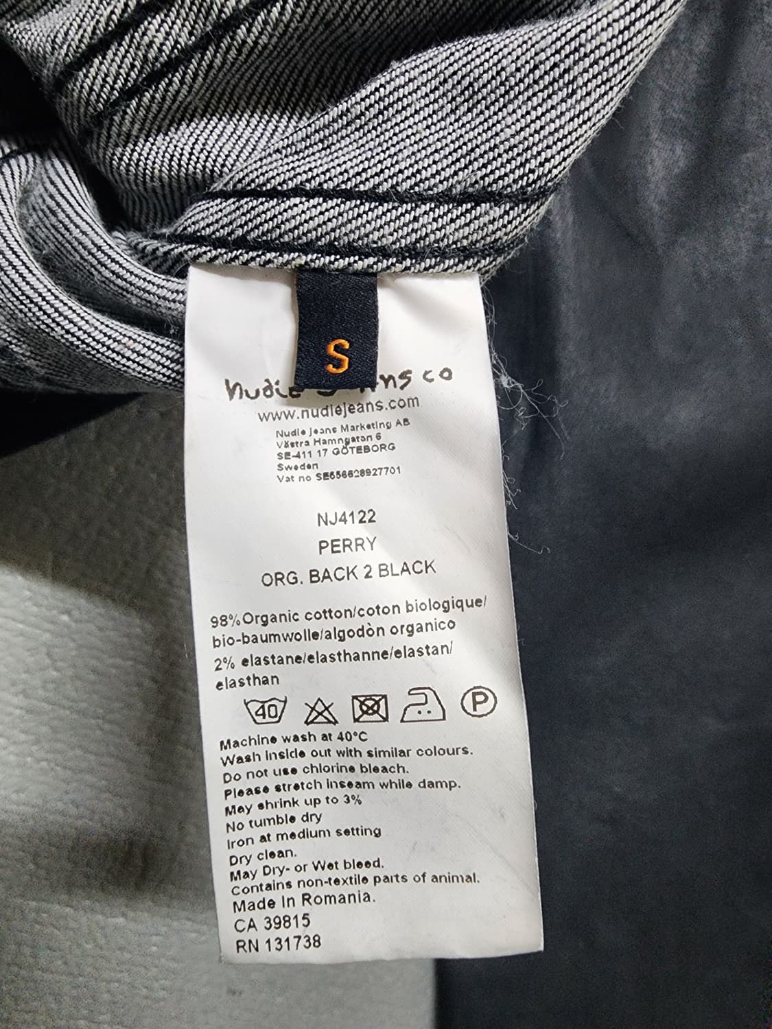 누디진 Nudie Jean 코팅 블랙 데님 자켓 상품이미지7