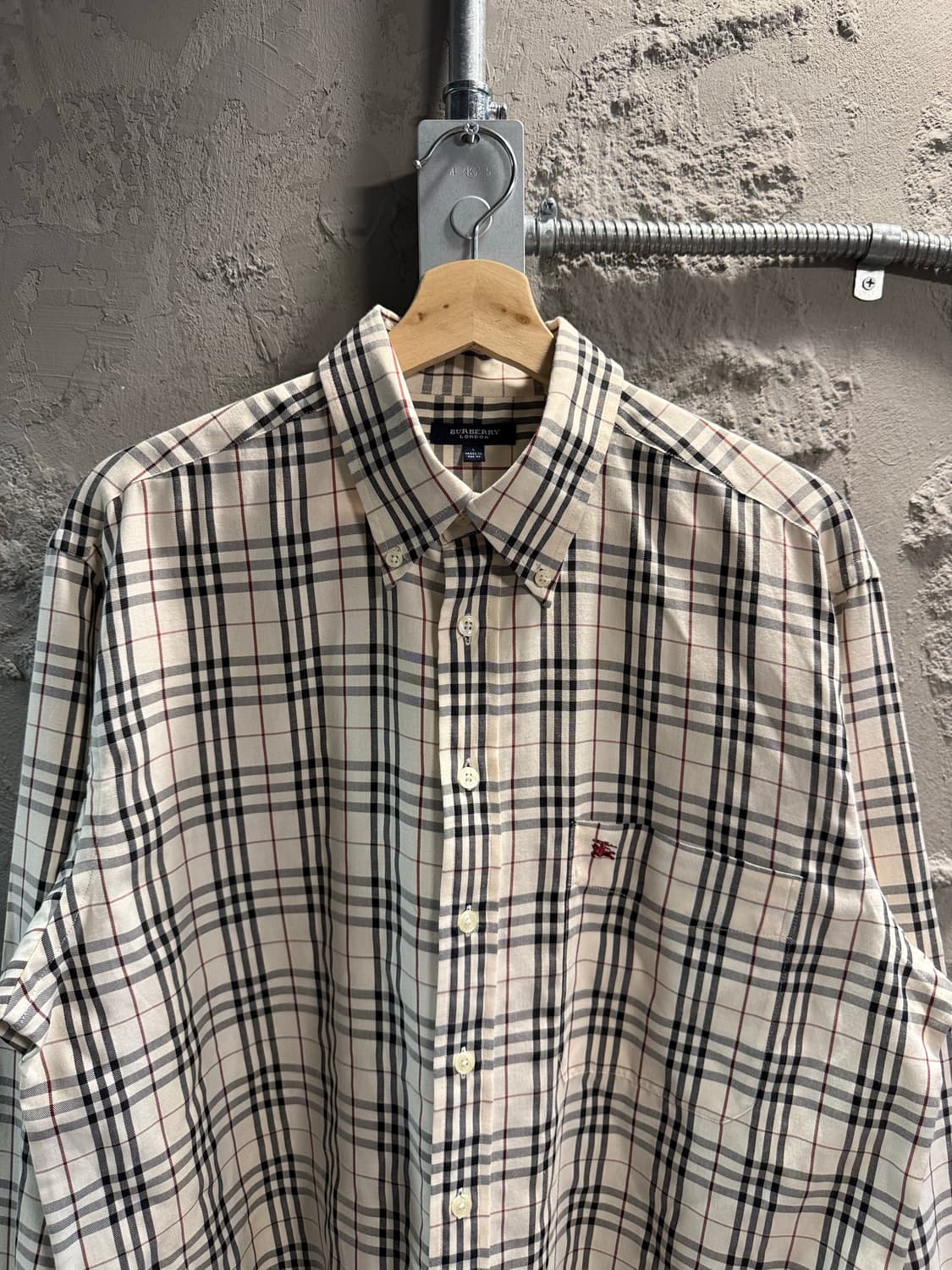 L 버버리 BURBERRY 런던 노바체크 버튼다운 셔츠 연베이지 상품이미지4