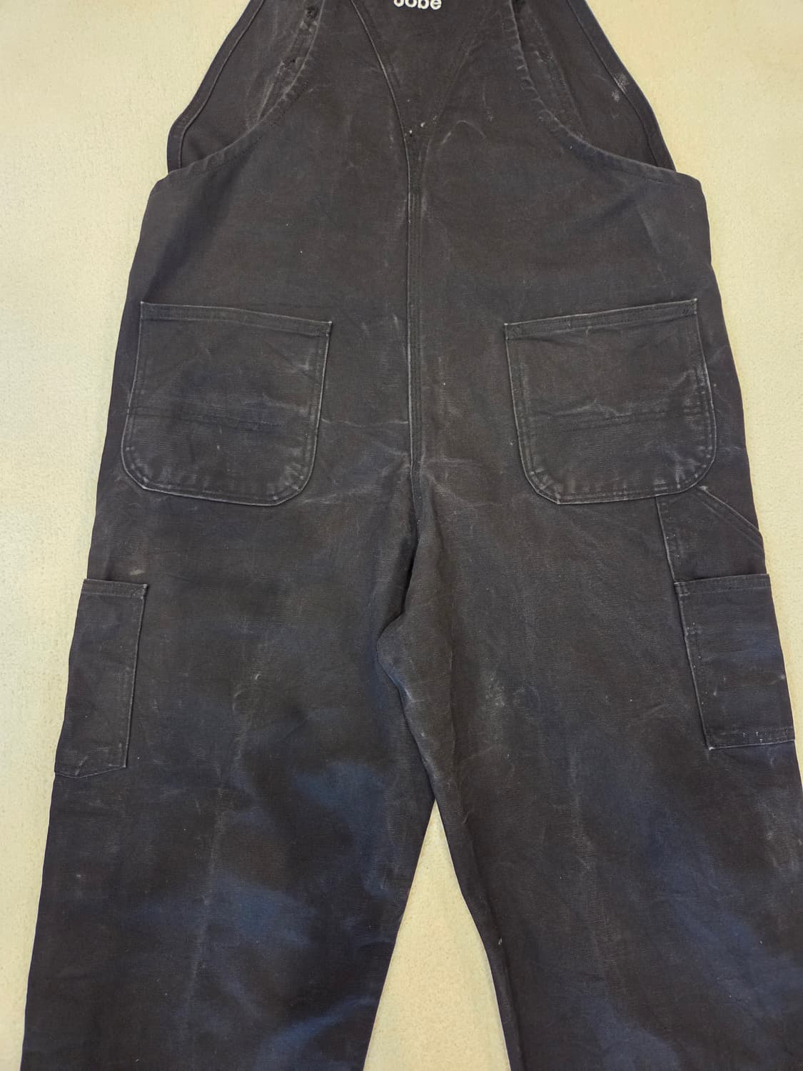 오리지날 칼하트 FR 블랙 더블니 오버롤 real USA 상품이미지7