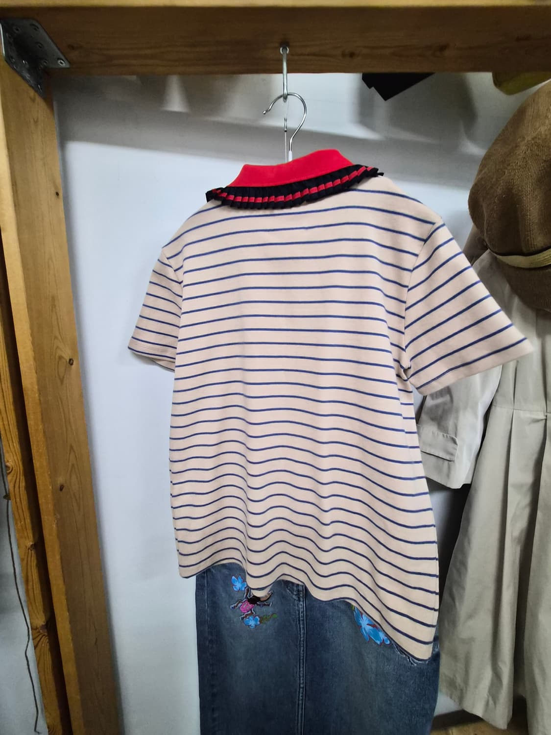 럭키슈에뜨 레드카라 스트라이프티. 10month와이드팬츠 상품이미지5