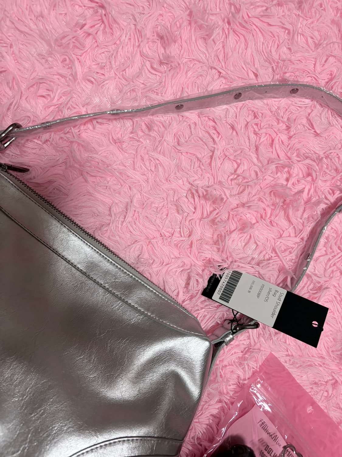 카키포인트 실버백 Stud Shoulder Bag (silver) 상품이미지3